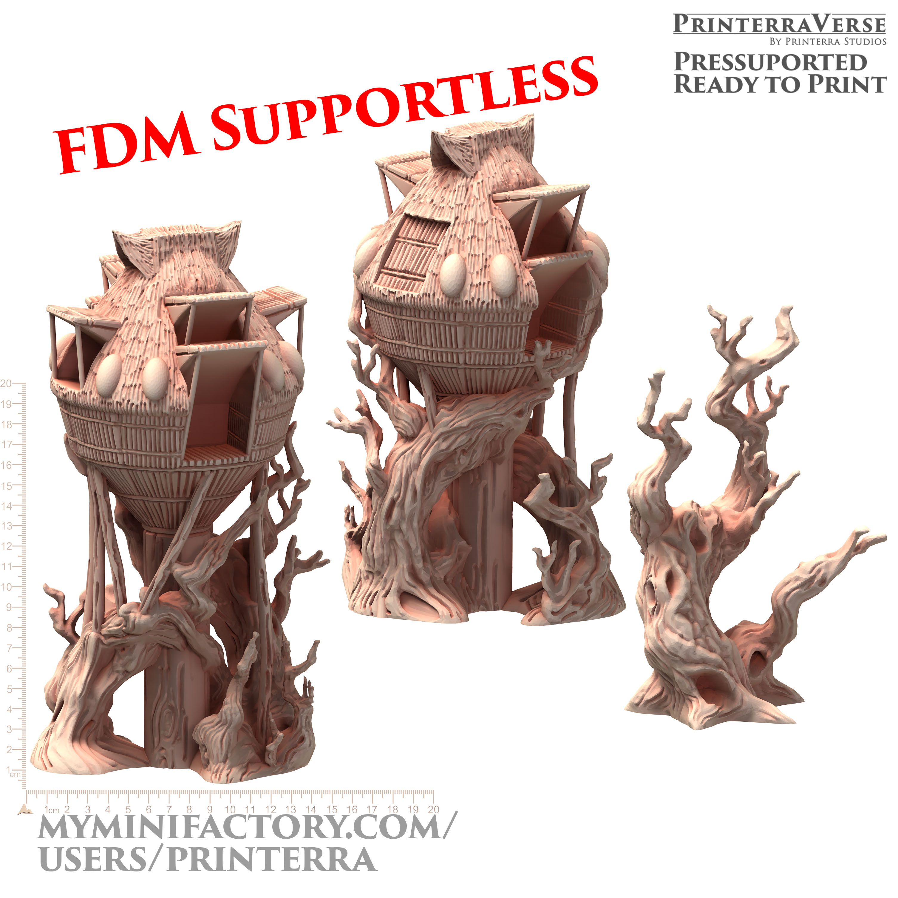 036 EXILED FDM Supportless Forest Tribal Hut Tree House Forest terrain